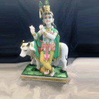 2 Ft Cute Bhagwan Shri Krishna Murti with Cow