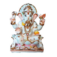  1.5 feet Lord Ganesh marble idol Beauty & Elegance
