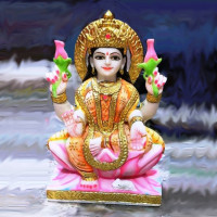 Lakshmi with Owl statue of 2 feet Marble