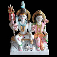 Shiv Parvati Marble Murti 2 Feet Height