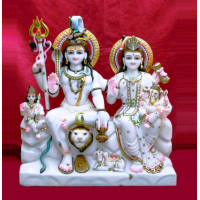 Shiv Parivar Statue Makarana Marble Rajasthan (3 feet)